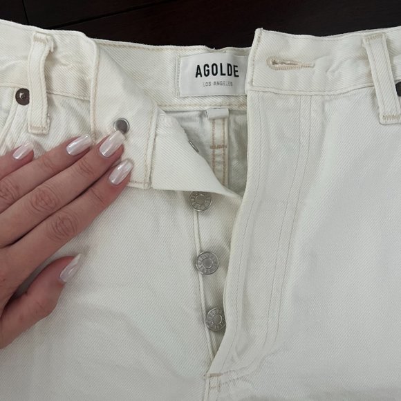 Aritzia Agolde White Denim Parker Shorts - Picture 5 of 7